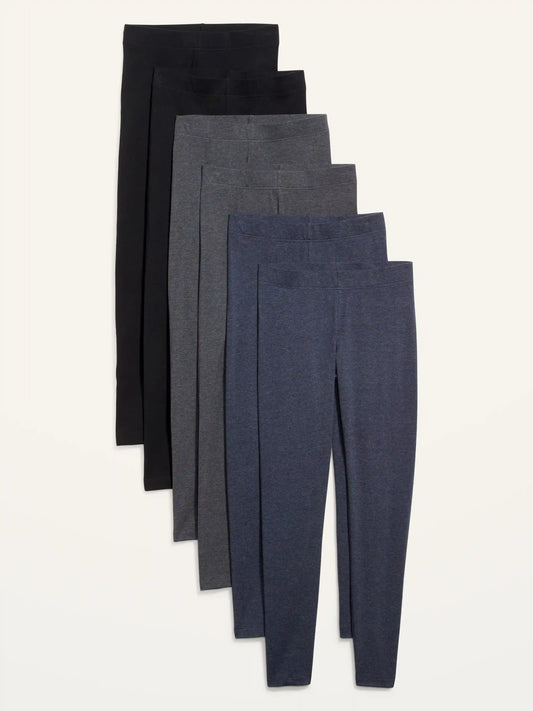 High-Waisted Fashion Layering Leggings 6-Pack
