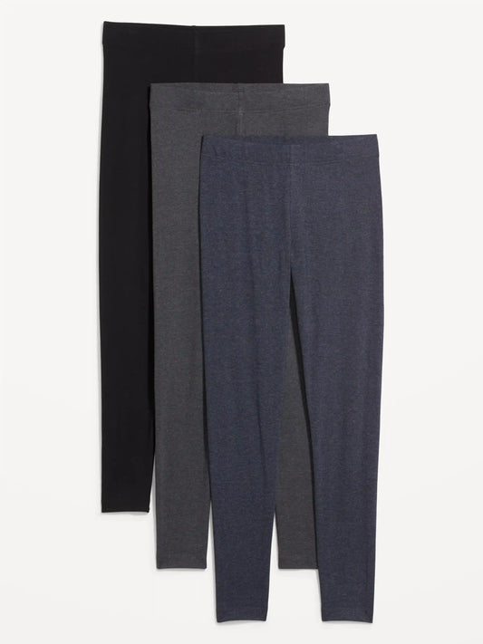 High-Waisted Fashion Layering Leggings 3-Pack
