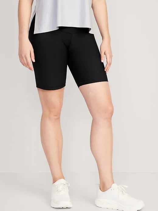 Maternity Full-Panel PowerSoft Postpartum Support Biker Shorts -- 8-inch inseam
