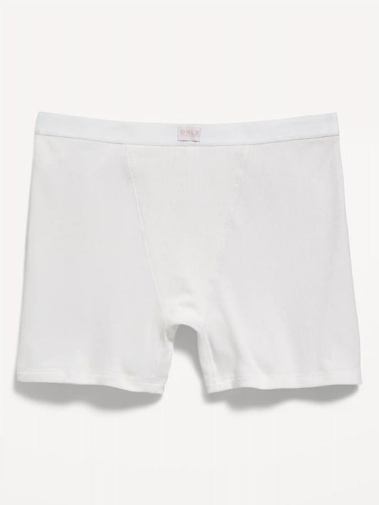 High-Waisted Ribbed Boyshort Briefs -- 3-inch inseam