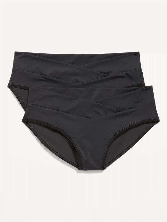 Maternity Low-Rise No-Show Bikini Underwear 2-Pack