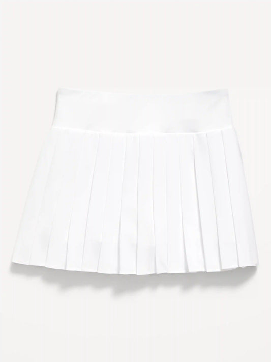 High-Waisted Pleated Performance Skort for Girls