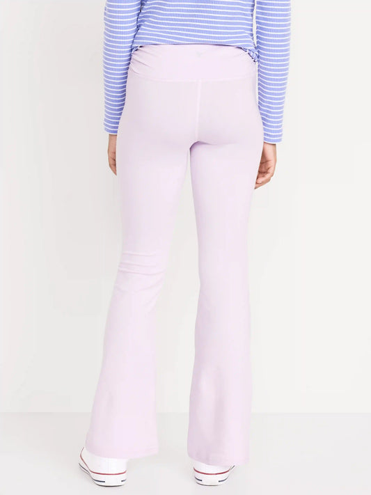 High-Waisted PowerChill Side-Ruched Flared Leggings for Girls
