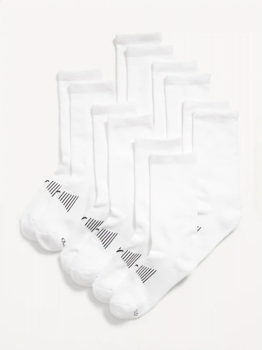 Gender-Neutral Crew Go-Dry Socks 6-Pack for Kids