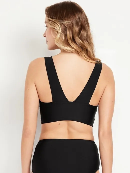 Matte Longline Bikini Swim Top