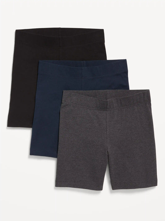 High-Waisted Jersey Biker Shorts 3-Pack -- 6-inch inseam