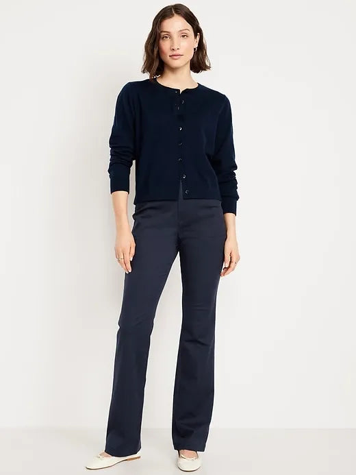 High-Waisted Uniform Boot-Cut Pants