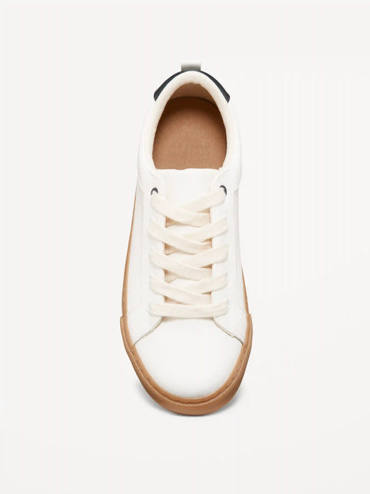 Faux-Leather Gender-Neutral Lace-Up Sneakers for Kids