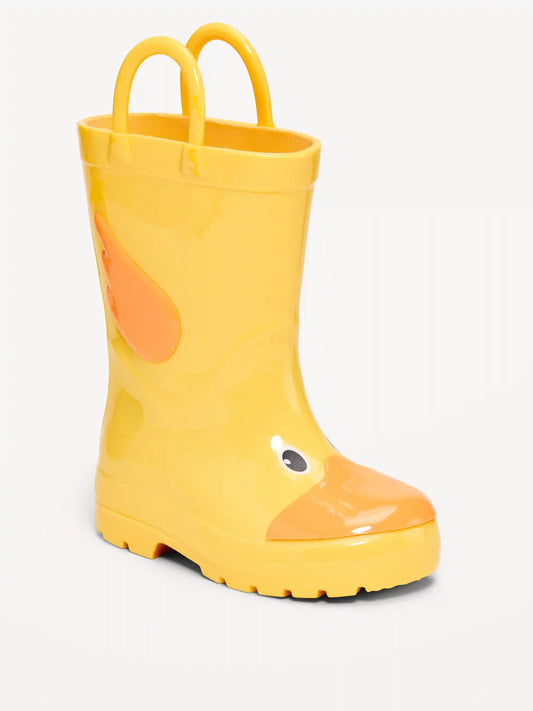 Tall Duck-Graphic Rain Boots for Toddler Boys