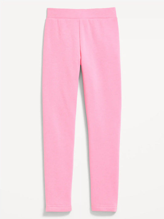 High-Waisted Full-Length Fleece Leggings for Girls