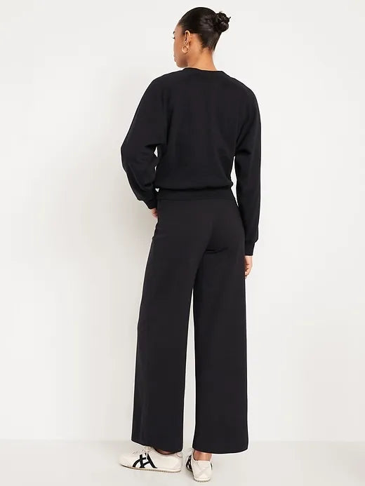 Mid-Rise Jersey Super Wide-Leg Leggings
