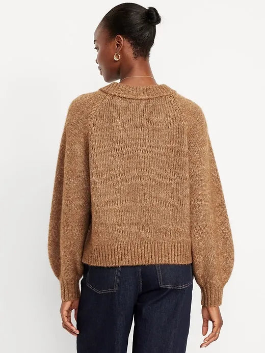 Cozy Cropped V-Neck Sweater