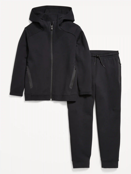Dynamic Fleece Full-Zip Hoodie and Joggers Set for Boys