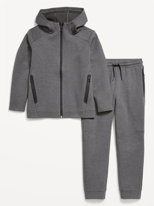 Dynamic Fleece Full-Zip Hoodie and Joggers Set for Boys