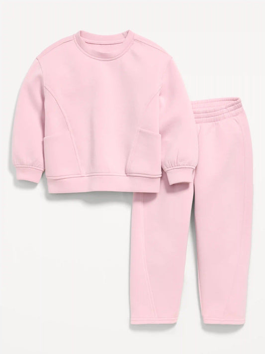Bounce Fleece Crew-Neck and Sweatpants Set for Toddler Girls