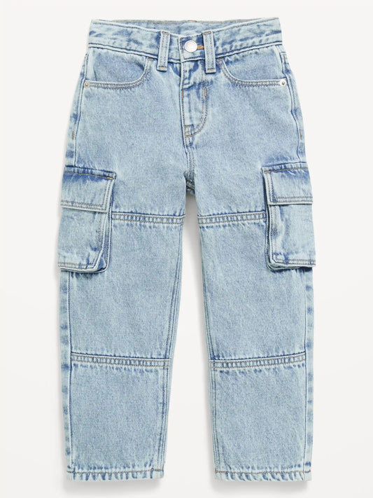 Baggy Barrel-Leg Cargo Jeans for Toddler Boys