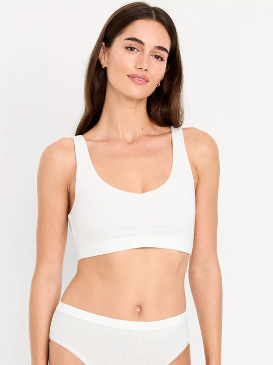 Ruched Cotton Bralette