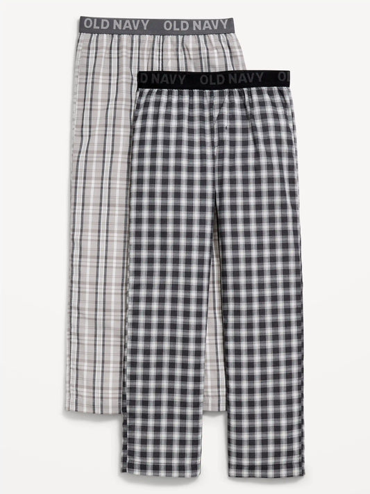 Printed Poplin Straight-Leg Pajama Pants 2-Pack for Boys