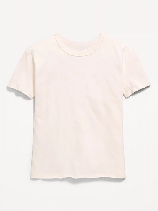 Oversized Short-Sleeve Raw-Edge T-Shirt for Girls