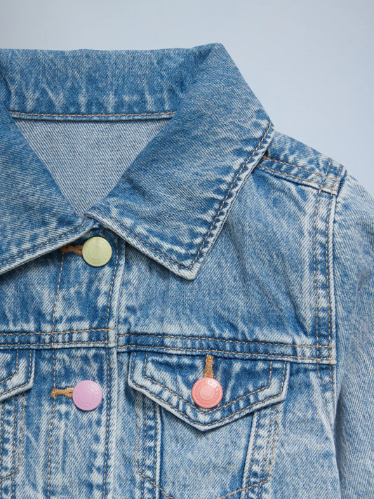 Cropped Trucker Denim Jacket for Toddler Girls
