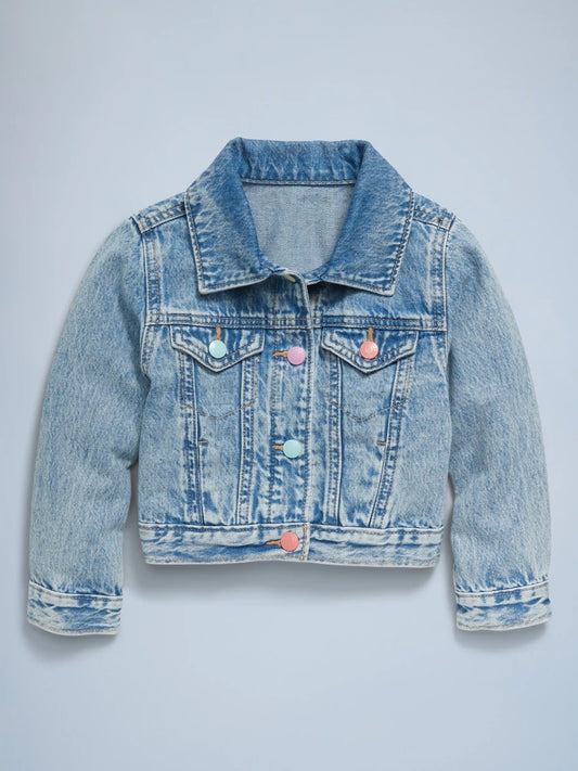 Cropped Trucker Denim Jacket for Toddler Girls