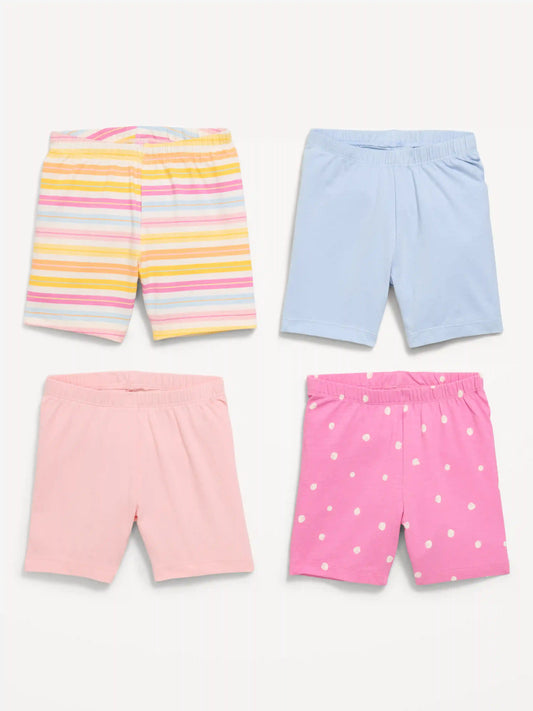 4-Pack Jersey-Knit Biker Shorts for Toddler Girls