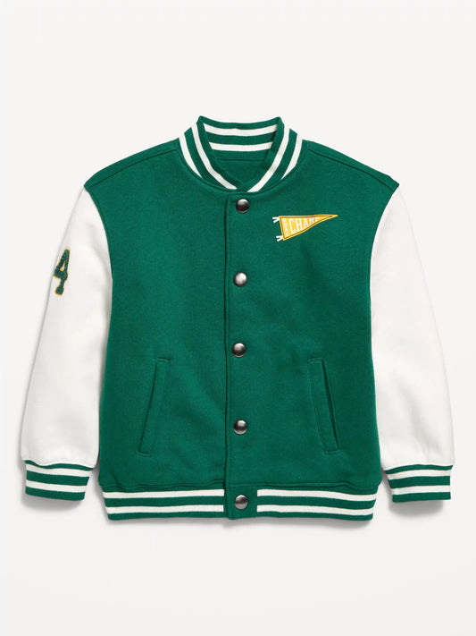Oversized Fleece Bomber Jacket for Toddler Boys