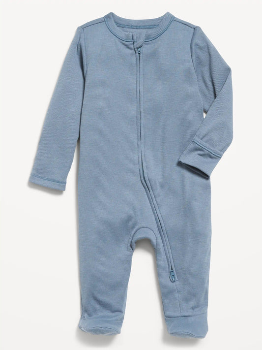 Textured Ribbed 2-Way-Zip Sleep & Play Footed One-Piece for Baby