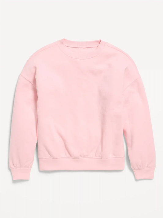 Oversized Long-Sleeve Tunic Sweatshirt for Girls