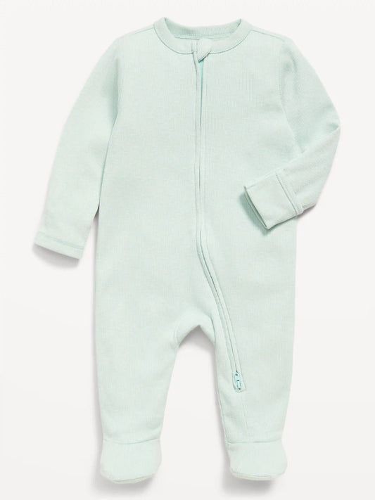Textured Ribbed 2-Way-Zip Sleep & Play Footed One-Piece for Baby