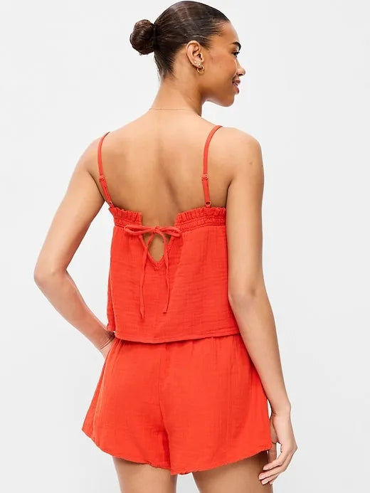 Crinkle Gauze Tank Top