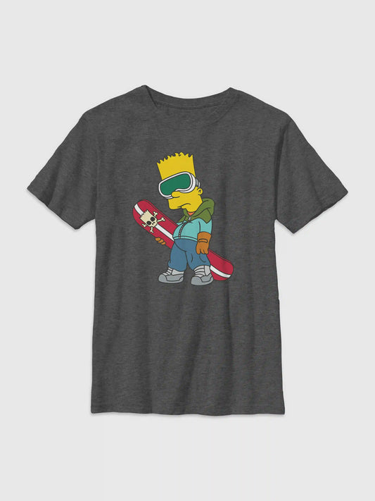 The Simpsons Snowboarder Bart Graphic T-Shirt for Kids