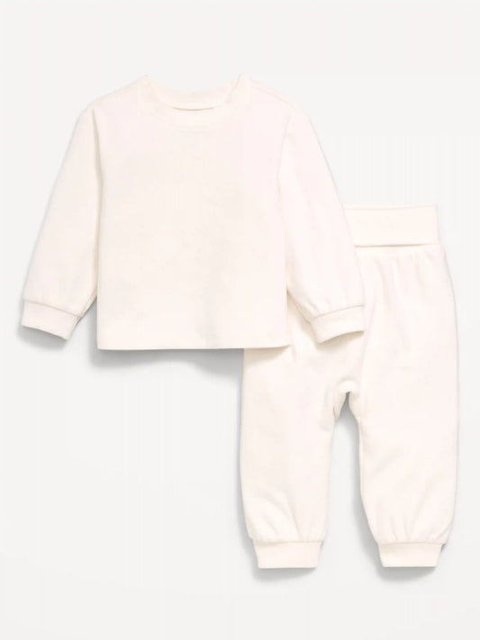 Cozy-Knit Long-Sleeve Top and Leggings Set for Baby