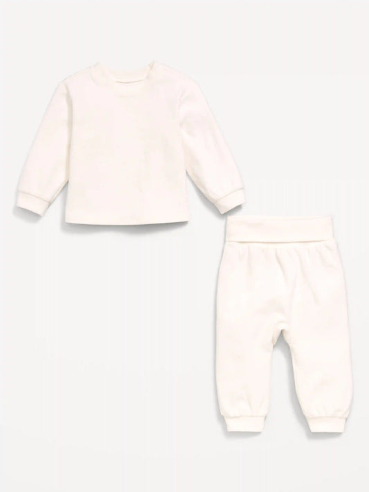 Cozy-Knit Long-Sleeve Top and Leggings Set for Baby