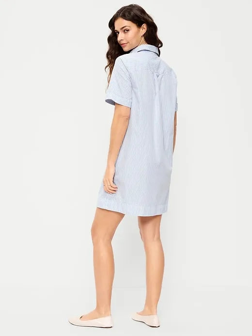 Button-Down Mini Shirt Dress