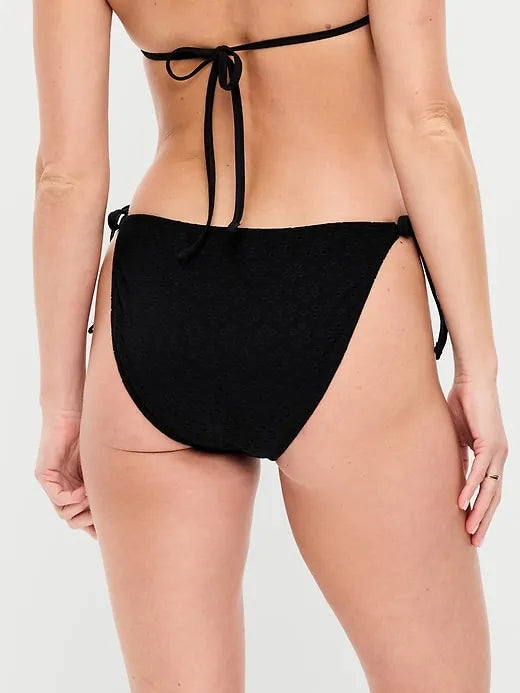 Eyelet String Bikini Swim Bottoms