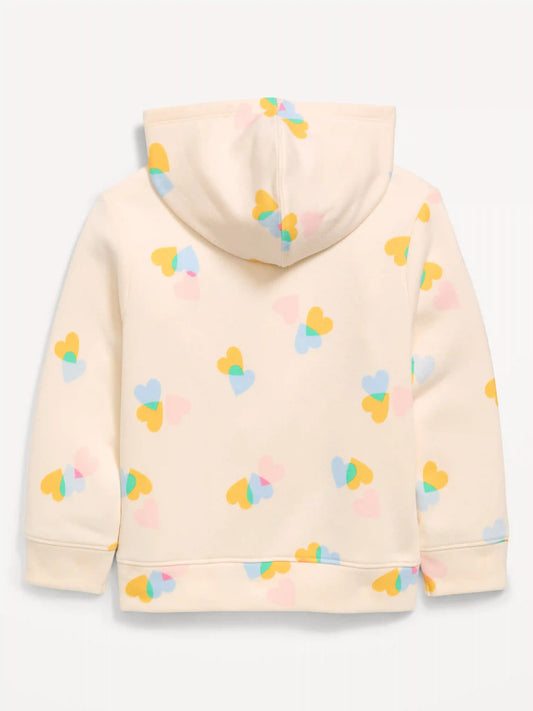 Printed Logo-Graphic Zip Hoodie for Toddler Girls