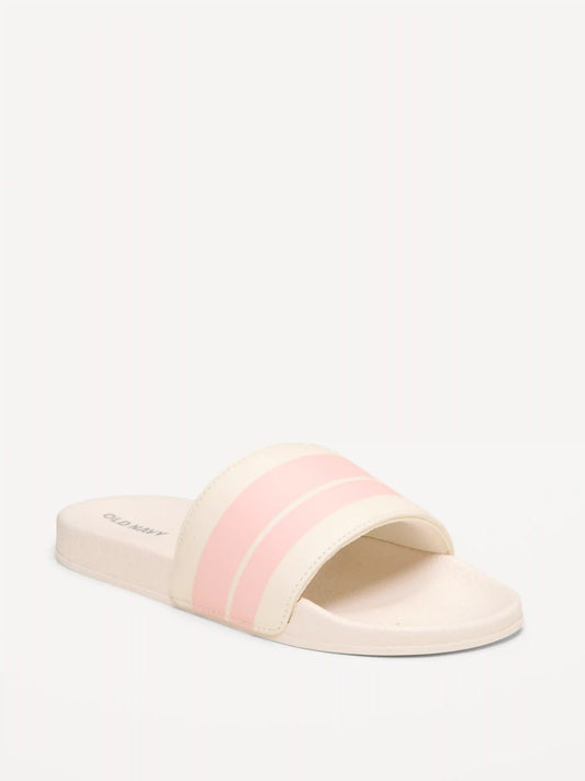 Faux-Leather Pool Slide Sandals for Girls