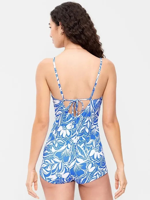 Textured Swim Romper -- 2.5-inch inseam