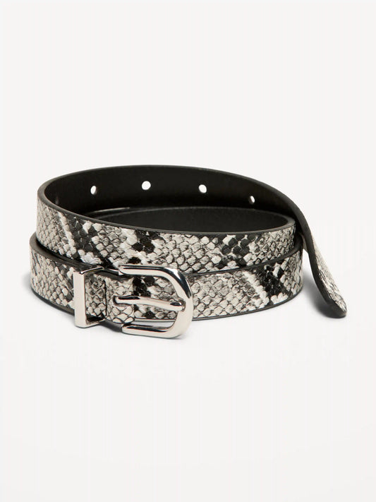 Classic Slim Faux-Leather Belt