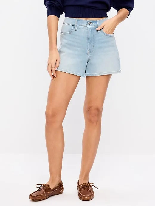 High-Waisted Wow Jean Shorts -- 4-inch inseam
