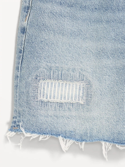 High-Waisted Baggy Jean Shorts -- 5-inch inseam