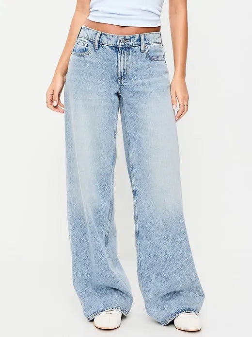 Low-Rise Baggy Wide-Leg Jeans
