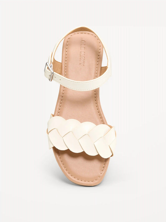Faux-Leather Braided-Strap Sandals for Girls