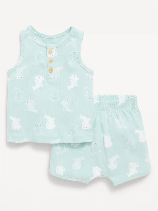 Henley Tank Top and Shorts Set for Baby