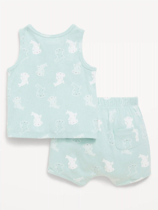Henley Tank Top and Shorts Set for Baby