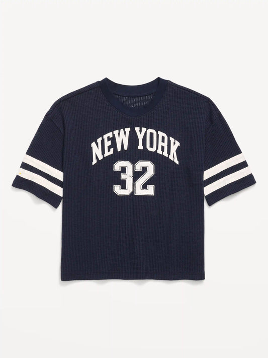 Oversized Mesh Graphic Football T-Shirt for Boys