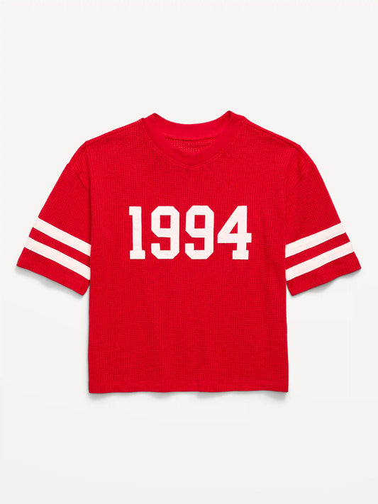 Oversized Mesh Graphic Football T-Shirt for Boys