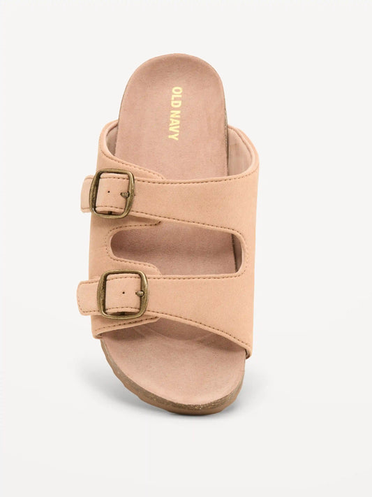 Faux-Suede Double-Strap Slide Sandals for Girls