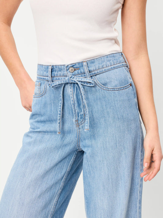 High-Waisted Drapey Wide-Leg Jeans